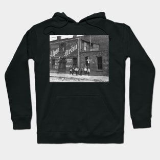 Newsboys Outside a Saloon, 1910. Vintage Photo Hoodie